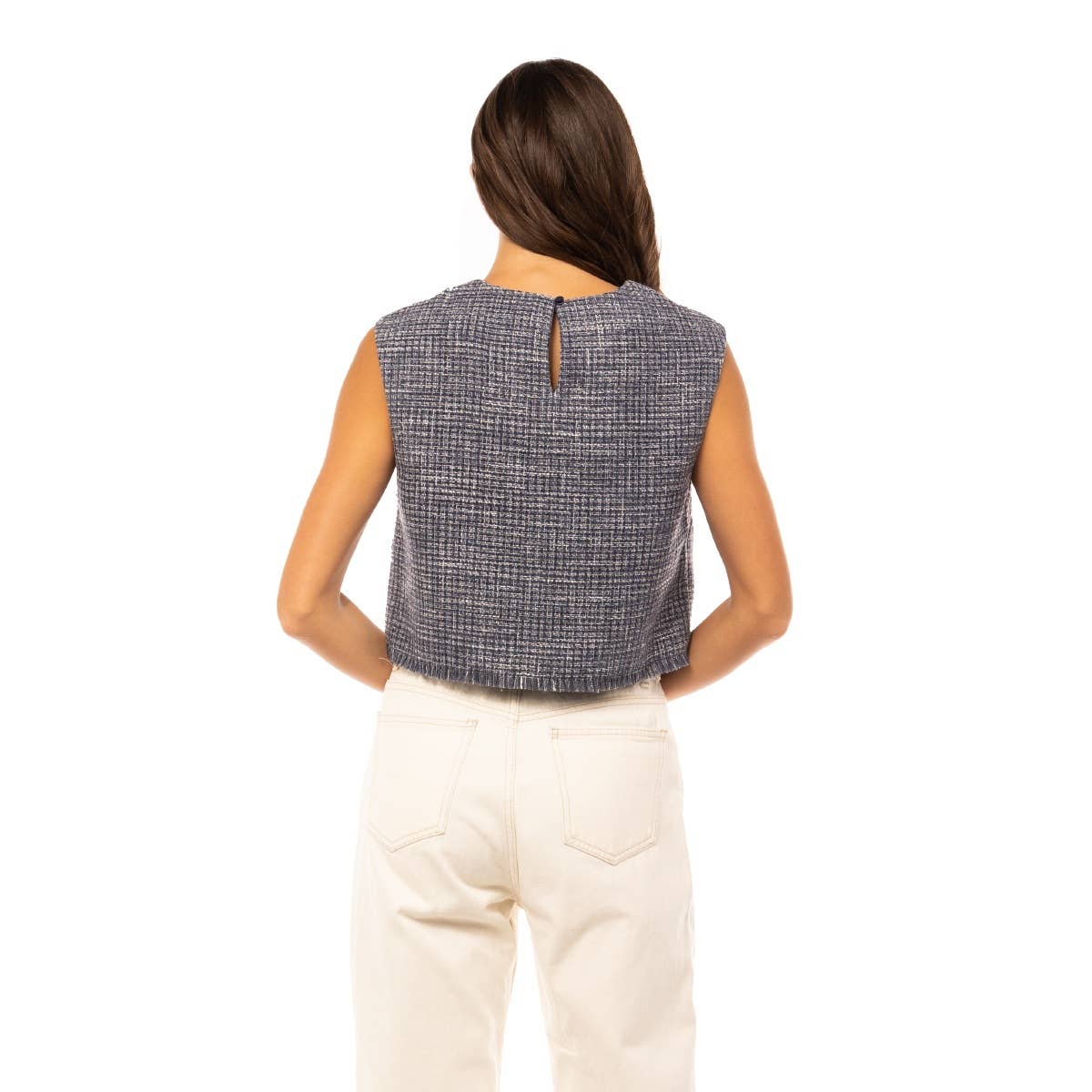 Naked Zebra - Frayed Tweed Top