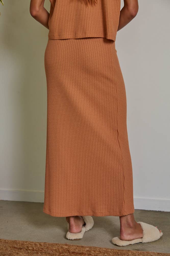By Together - Knit Cotton Polyester Thermal Midi Pencil Skirt