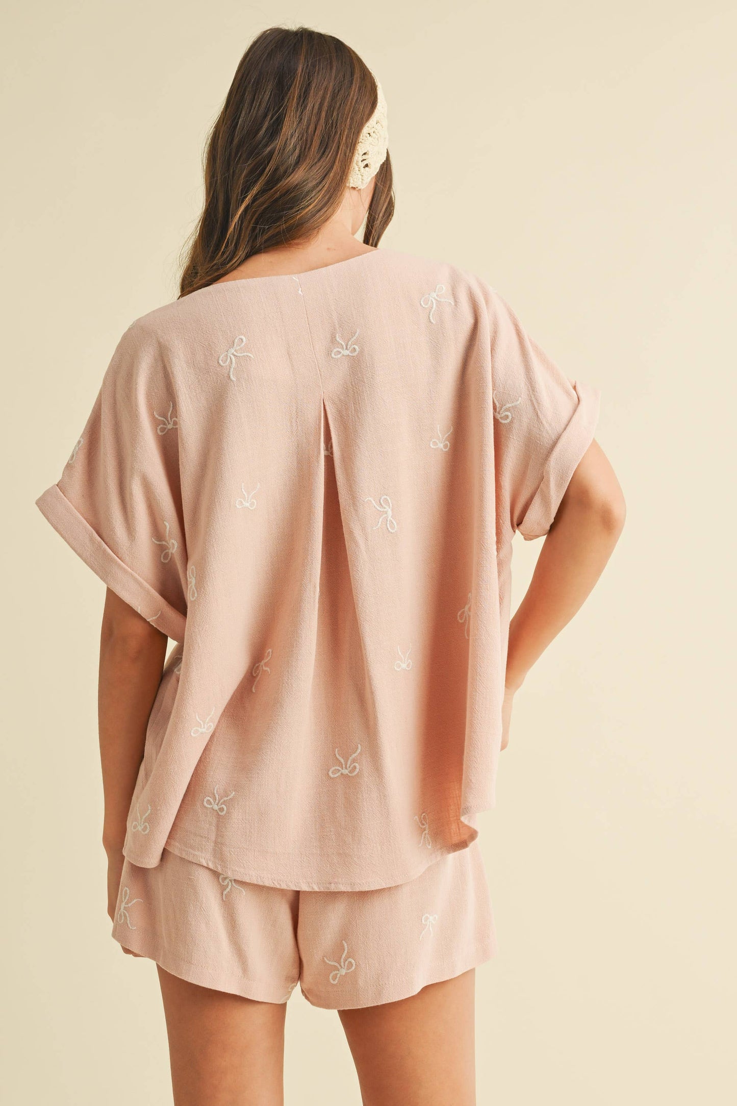 Klesis -OVERSIZED SHORT SLEEVE TOP WITH BELTED SHORTS SET