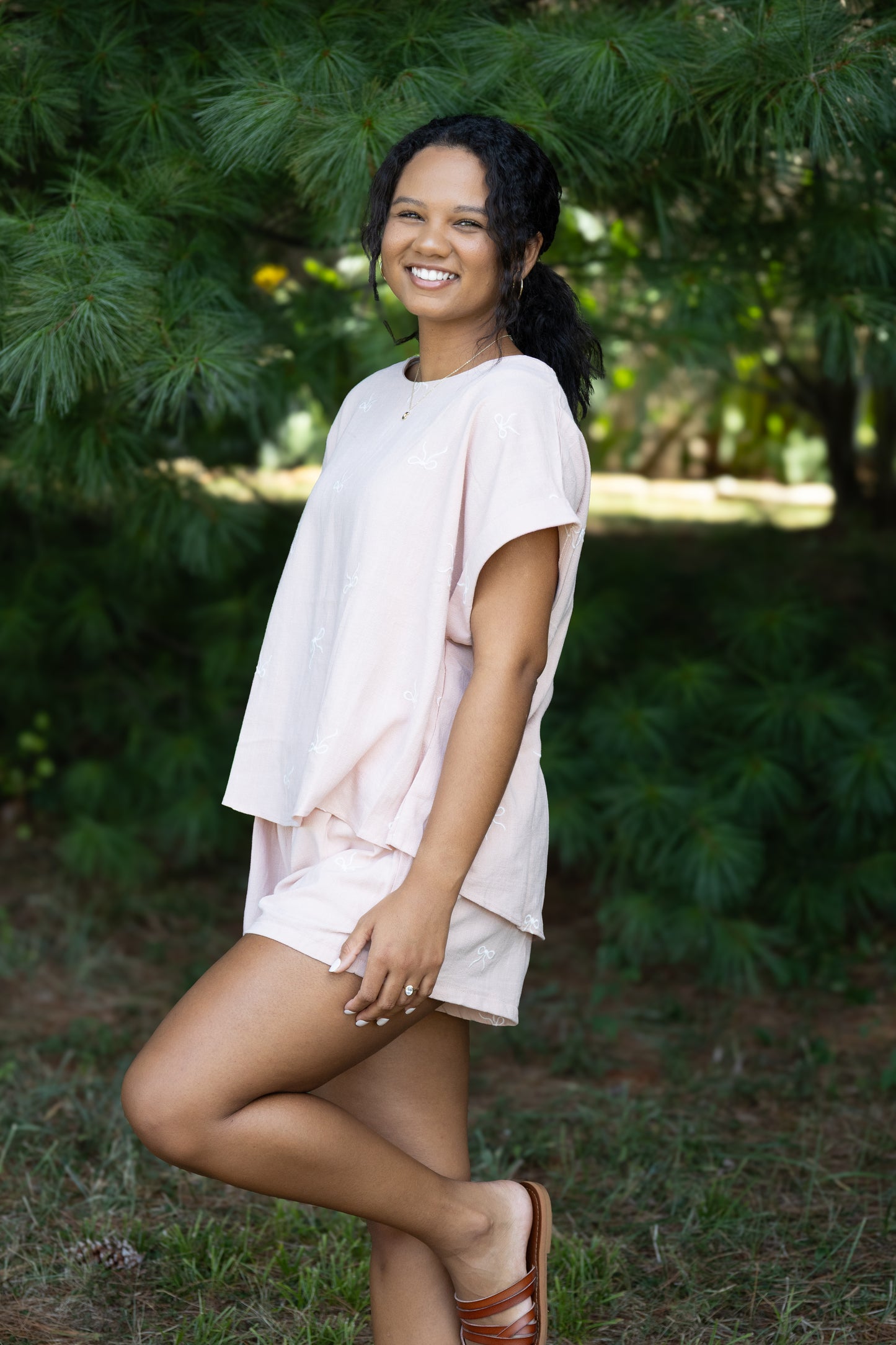 Klesis -OVERSIZED SHORT SLEEVE TOP WITH BELTED SHORTS SET