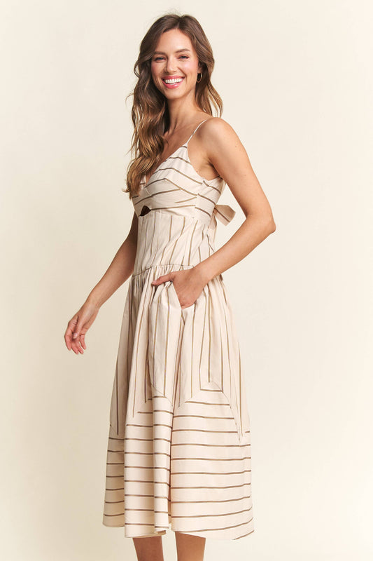 Ashley Striped Midi Dress