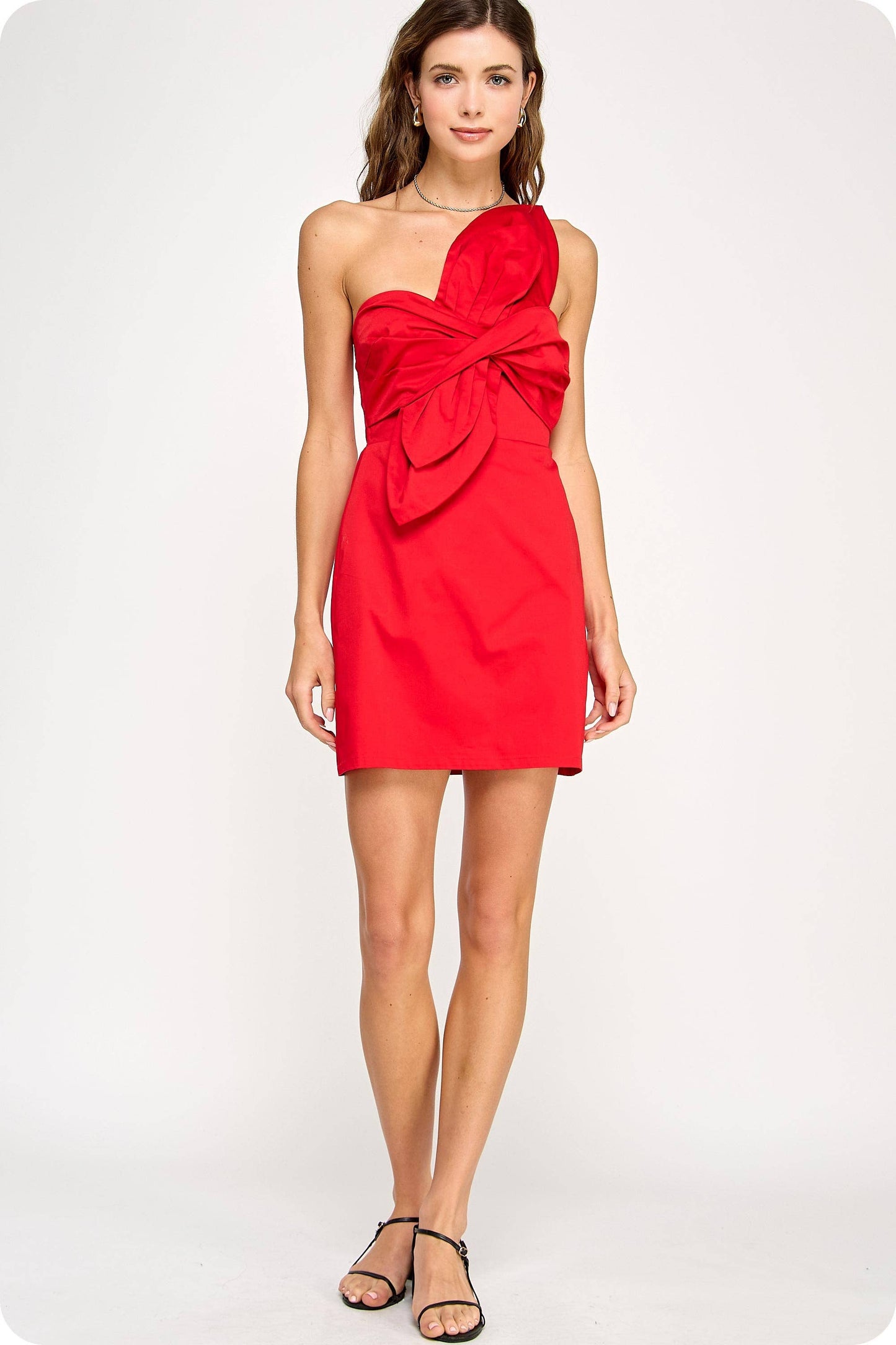 Strut & Bolt - Knotted Flower Bow Mini Dress