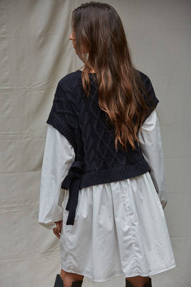 Knit Sweater Shirt Flare Mini Dress, Great For Fall!