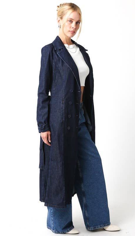 Olivaceous - Lindsey Denim Coat- SO FLattering!!!