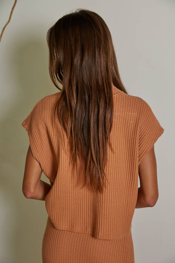 By Together - Knit Thermal Mock Neck Sleeveless Top