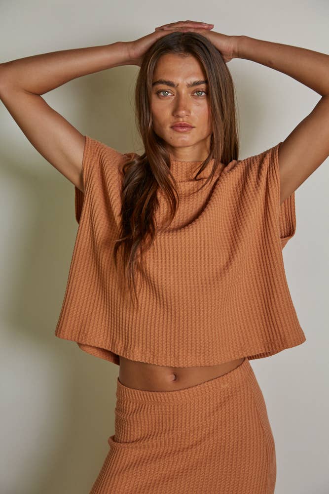 By Together - Knit Thermal Mock Neck Sleeveless Top