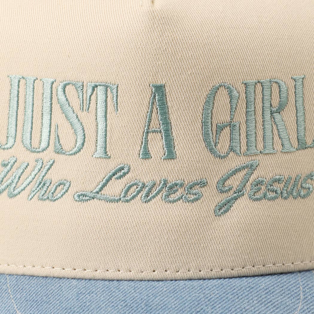Fashion City - Just A Girl Who Loves Jesus Embroidery Trucker Hat