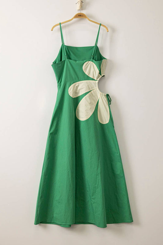 Floral Side Cut Out Summer Dress in Fresh Green! Screamin Summer!