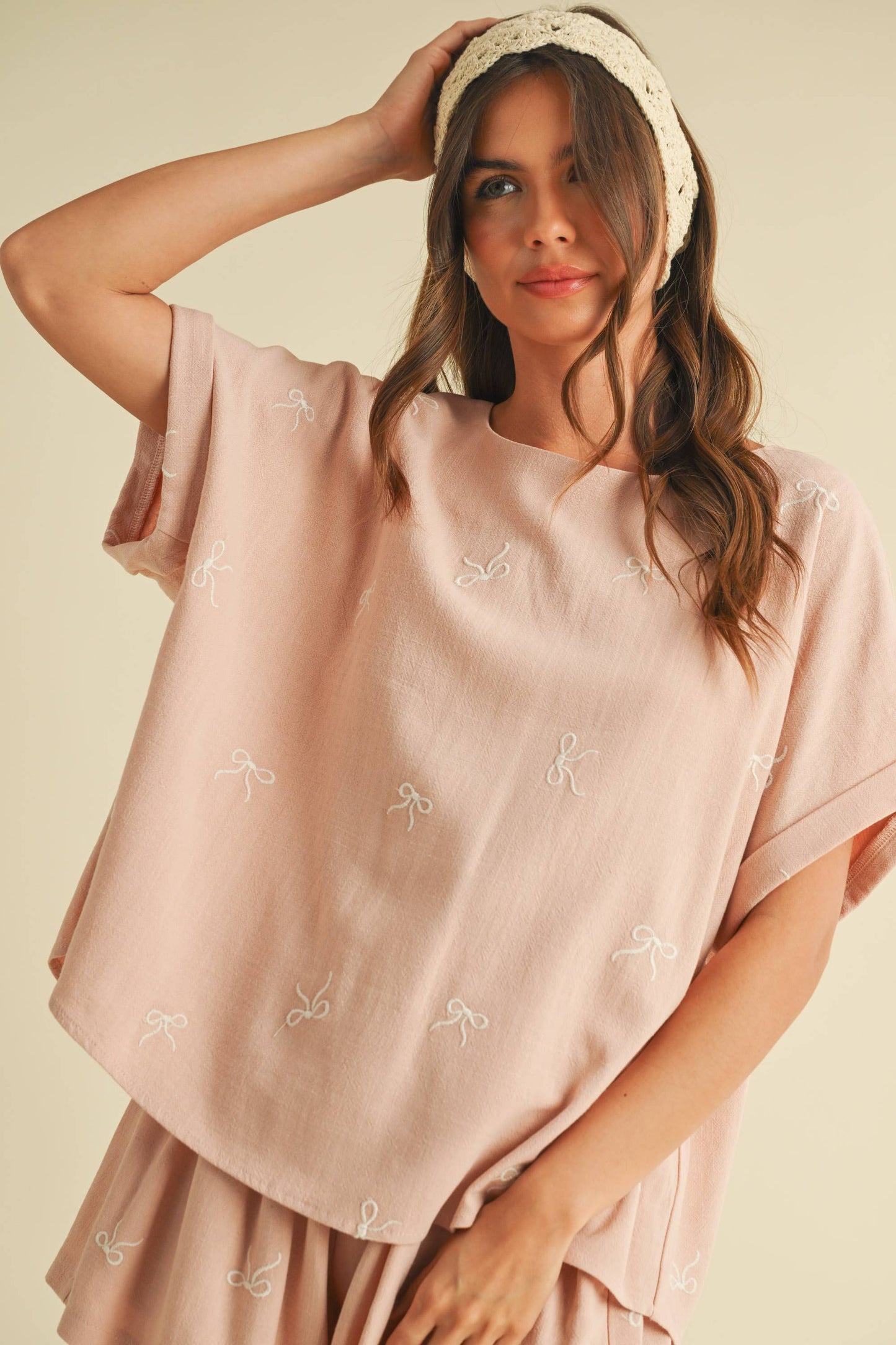 Klesis -OVERSIZED SHORT SLEEVE TOP WITH BELTED SHORTS SET