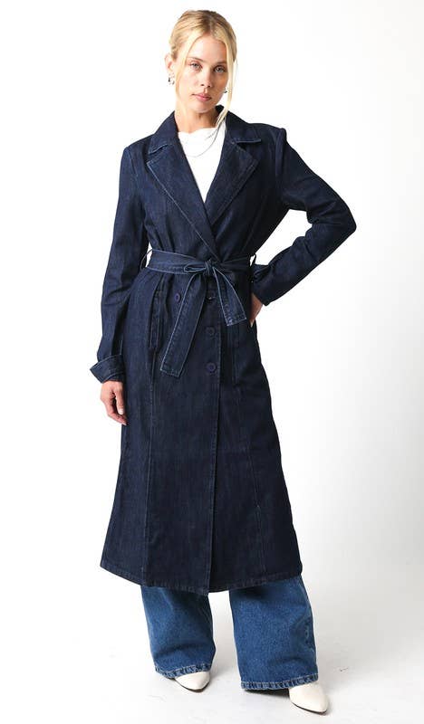 Olivaceous - Lindsey Denim Coat- SO FLattering!!!
