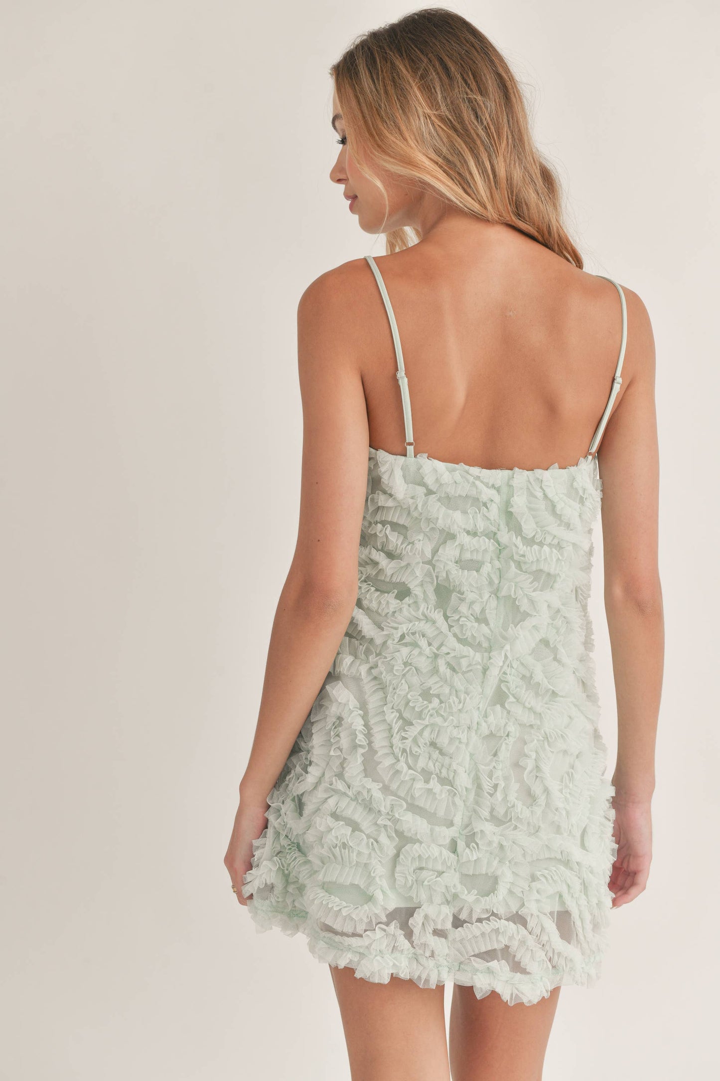 Klesis - TEXTURED TULLE MESH MINI DRESS