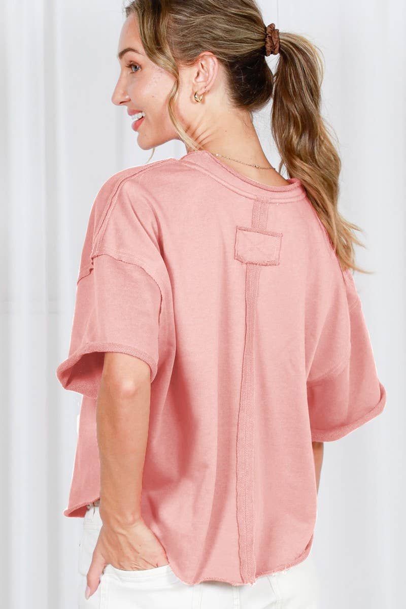 Vine & Love - Vintage-Inspired Cut Edge Oversized Tee