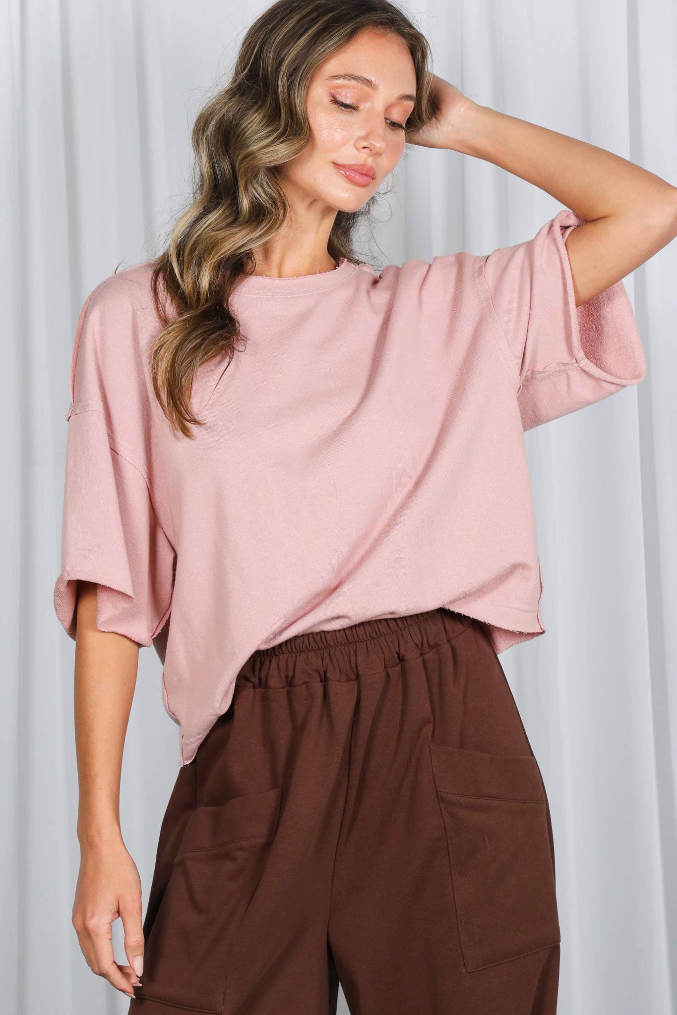 Vine & Love - Vintage-Inspired Cut Edge Oversized Tee
