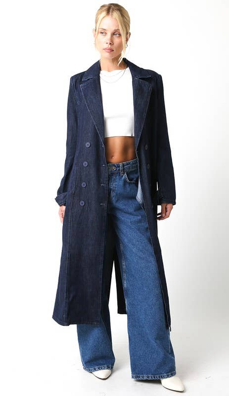 Olivaceous - Lindsey Denim Coat- SO FLattering!!!