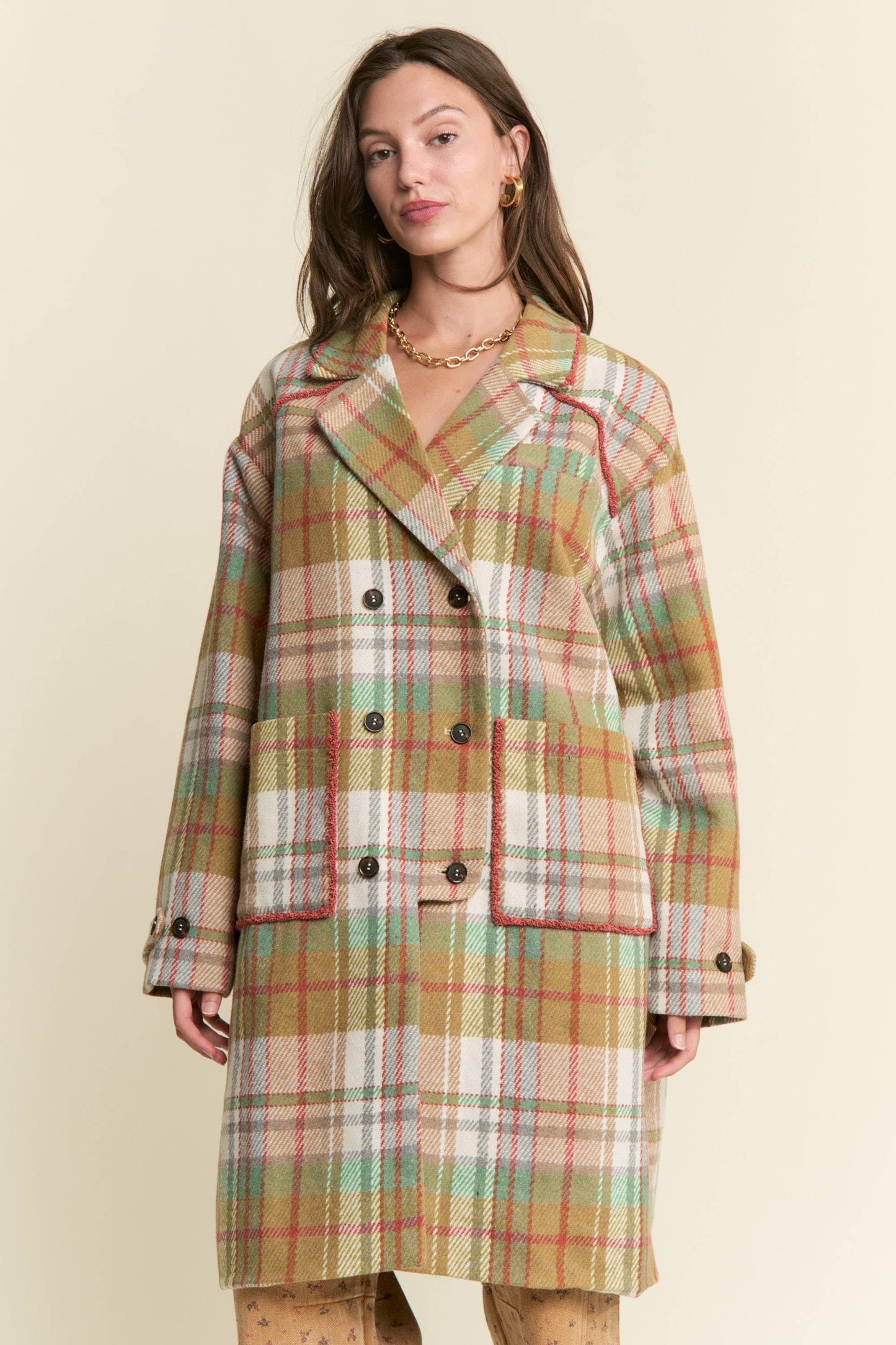J.NNA - MUTLICOLOR PLAID COAT