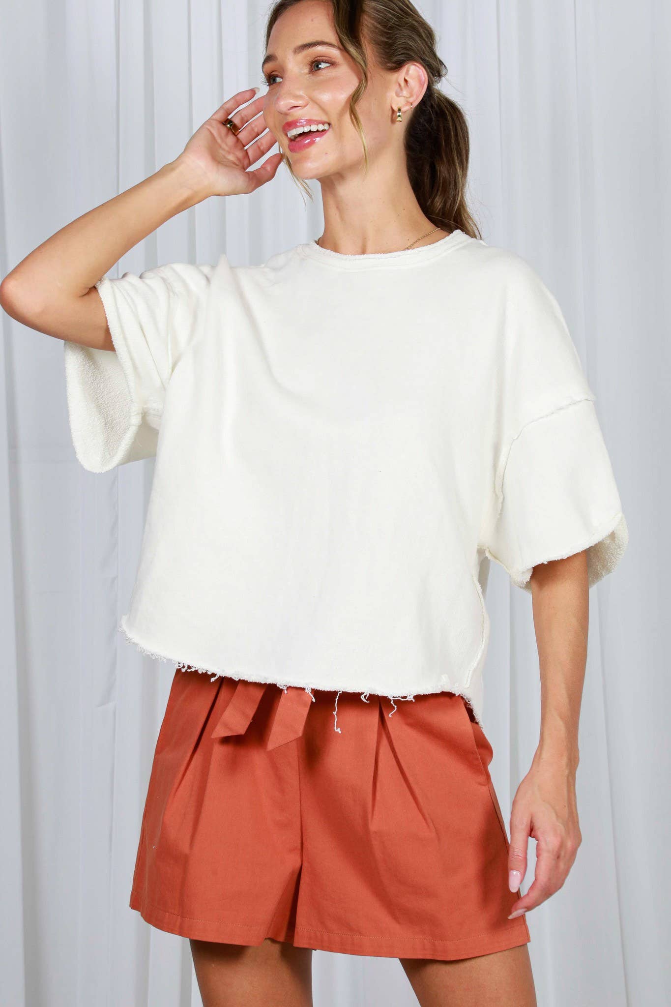 Vine & Love - Vintage-Inspired Cut Edge Oversized Tee