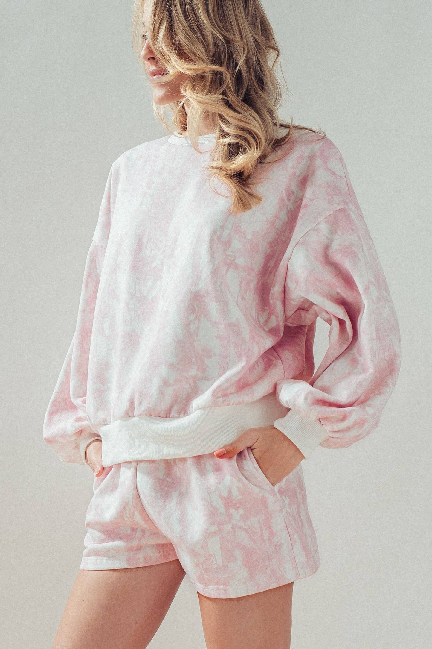 Urban Daizy - Relaxed Leaf Print Lounge Sweatshirt Set