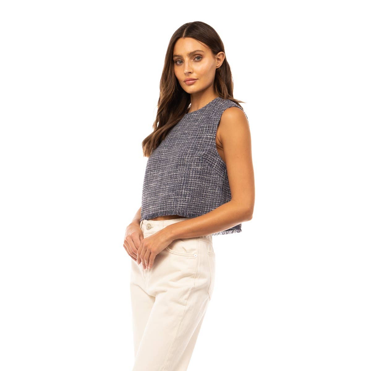 Naked Zebra - Frayed Tweed Top