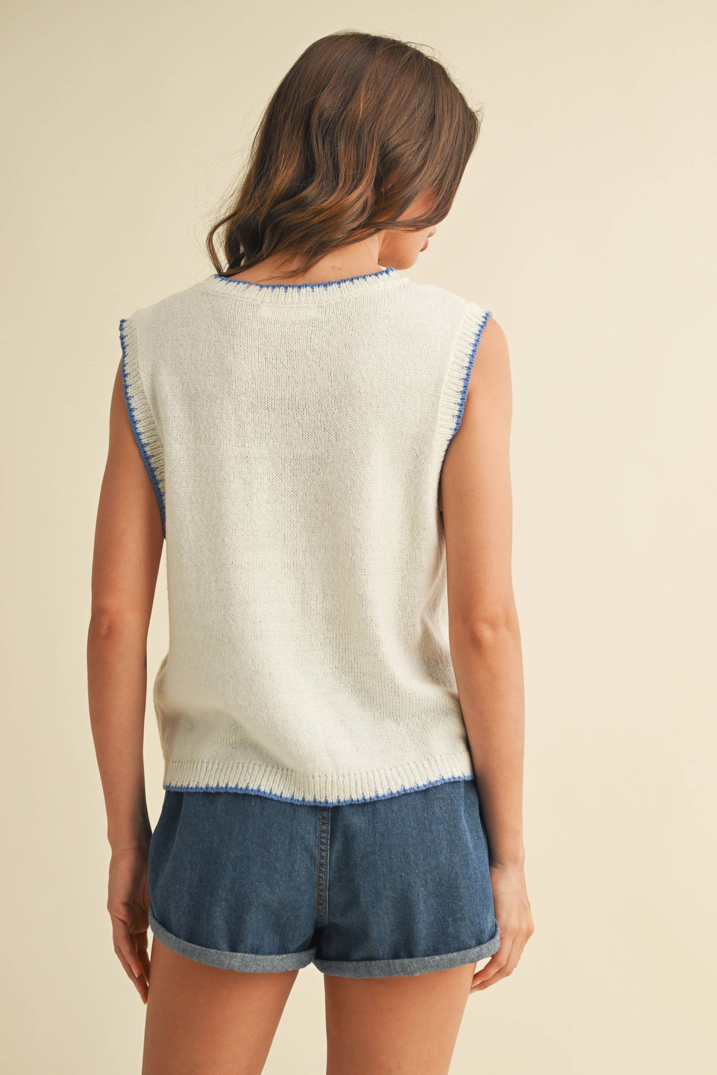 Klesis -FISH PRINTED SLEEVELESS SWEATER TOP