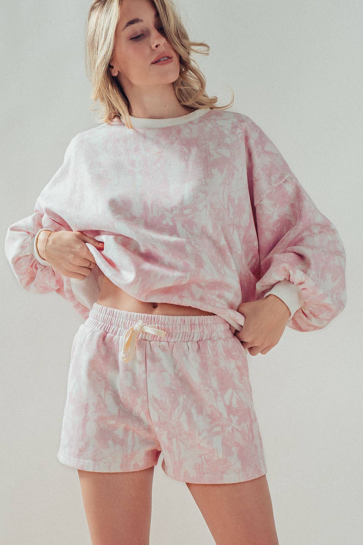 Urban Daizy - Relaxed Leaf Print Lounge Sweatshirt Set
