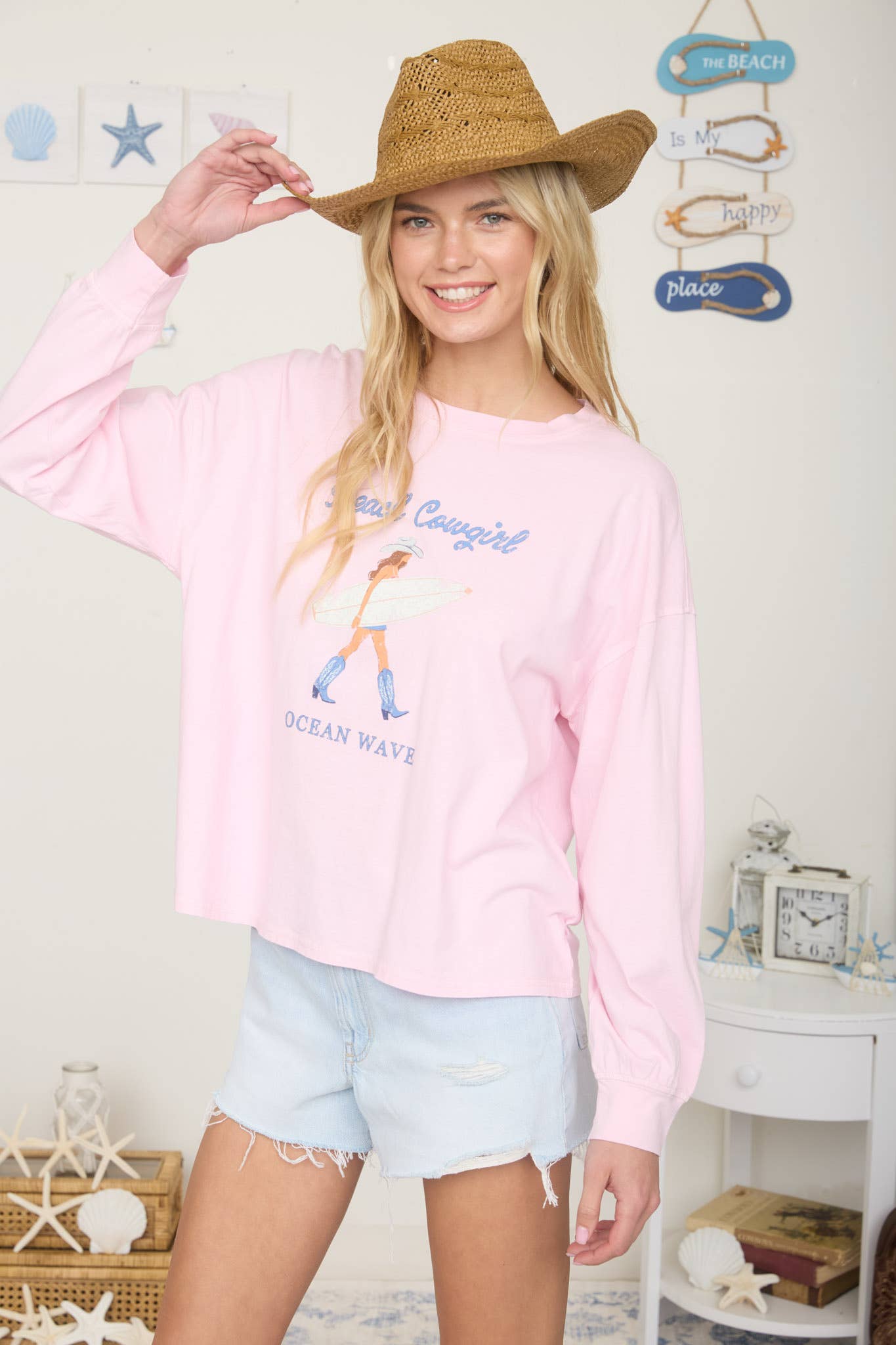 Blu Pepper - BEACH COWGIRL LONG SLEEVE KNIT TOP