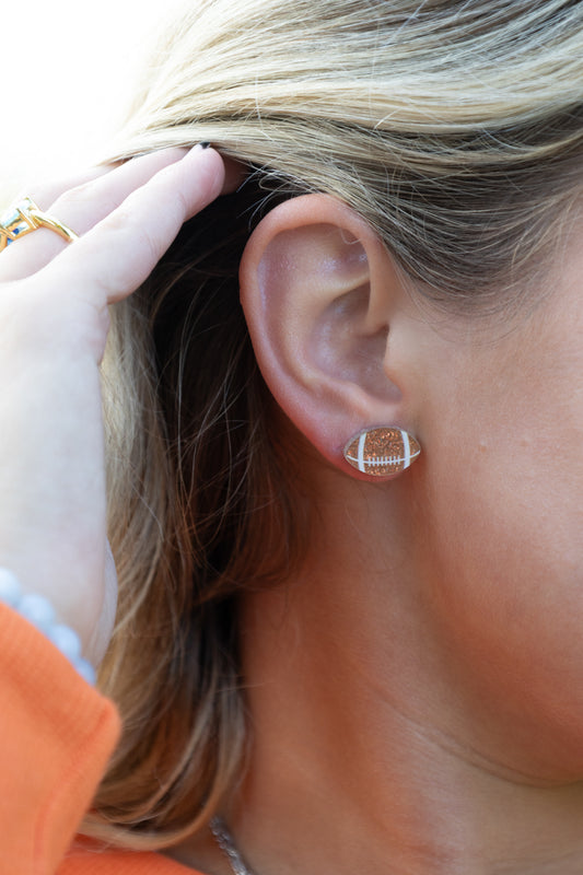 Football stud earrings