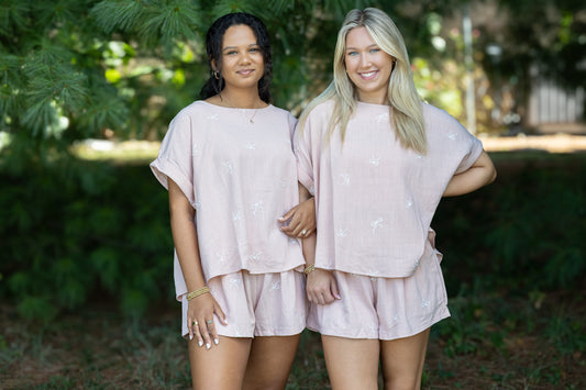 Klesis -OVERSIZED SHORT SLEEVE TOP WITH BELTED SHORTS SET