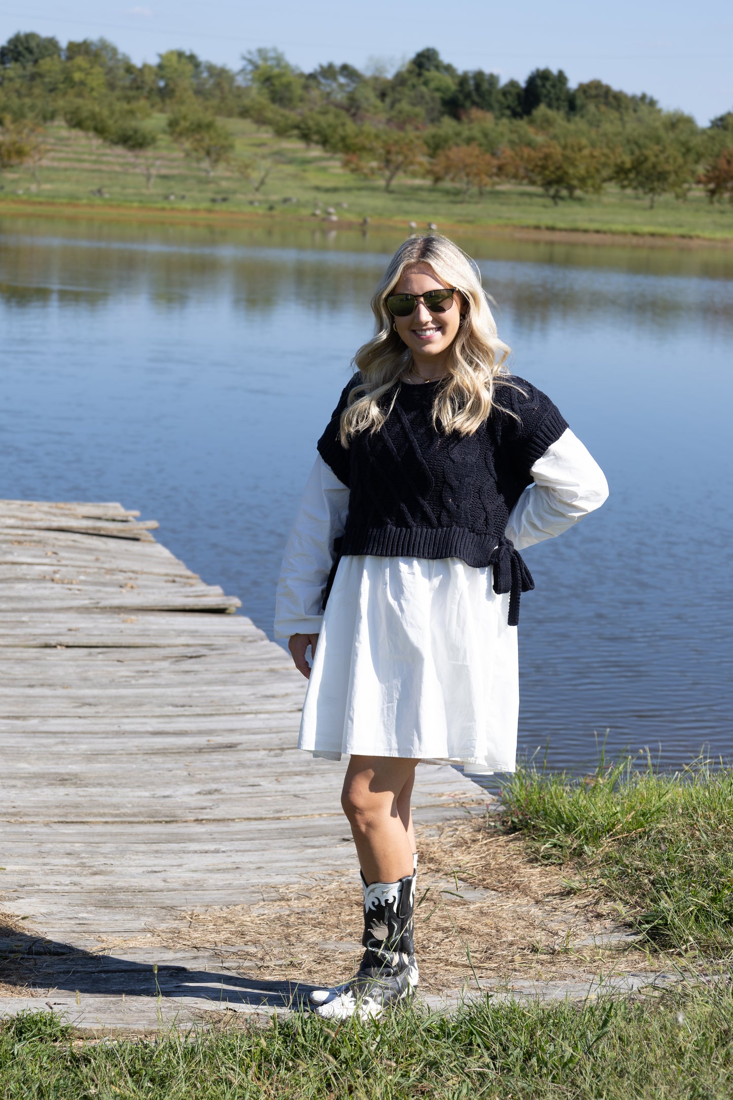 Knit Sweater Shirt Flare Mini Dress, Great For Fall!