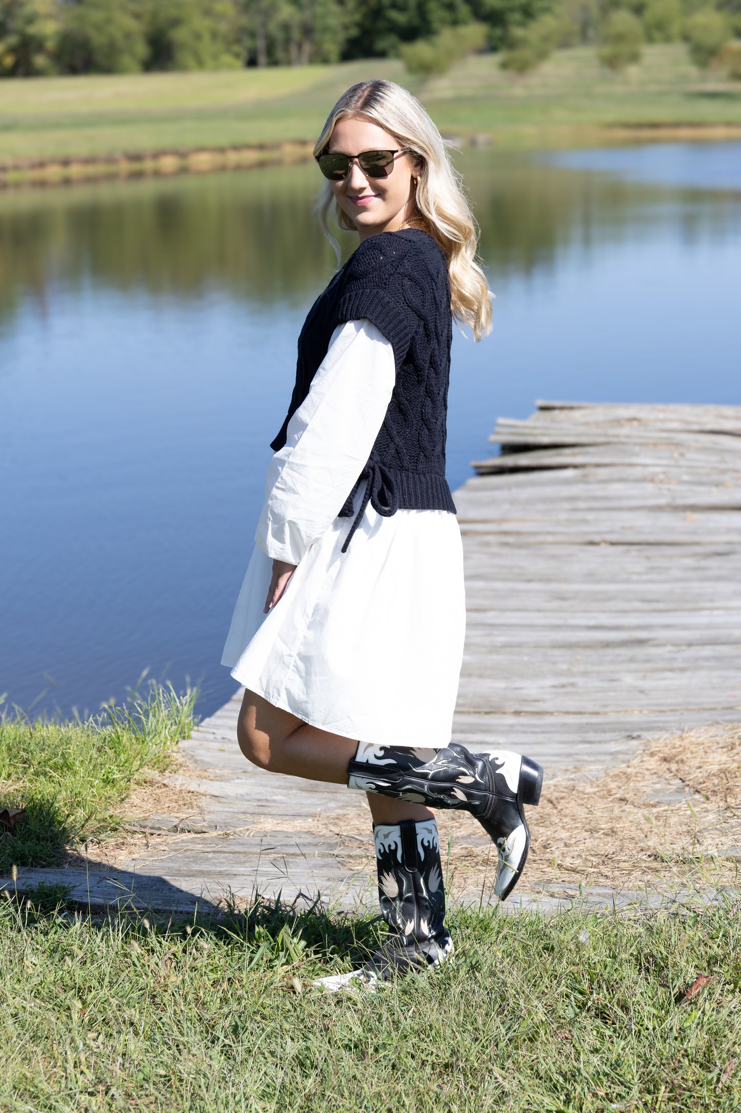 Knit Sweater Shirt Flare Mini Dress, Great For Fall!