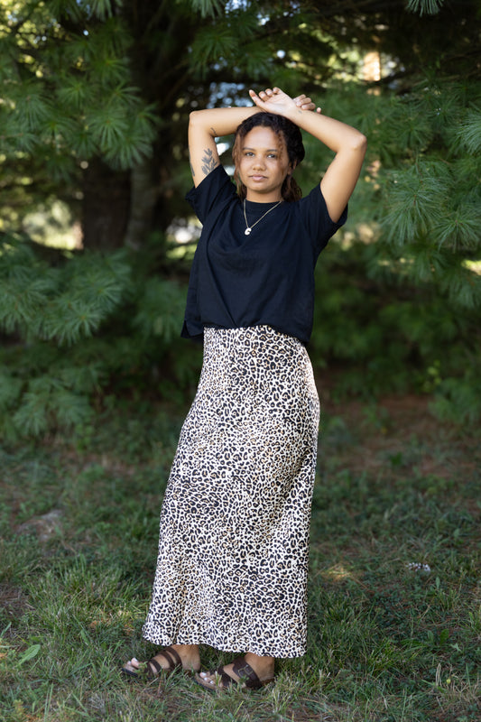 TCEC Animal Print Waistband full length Skirt