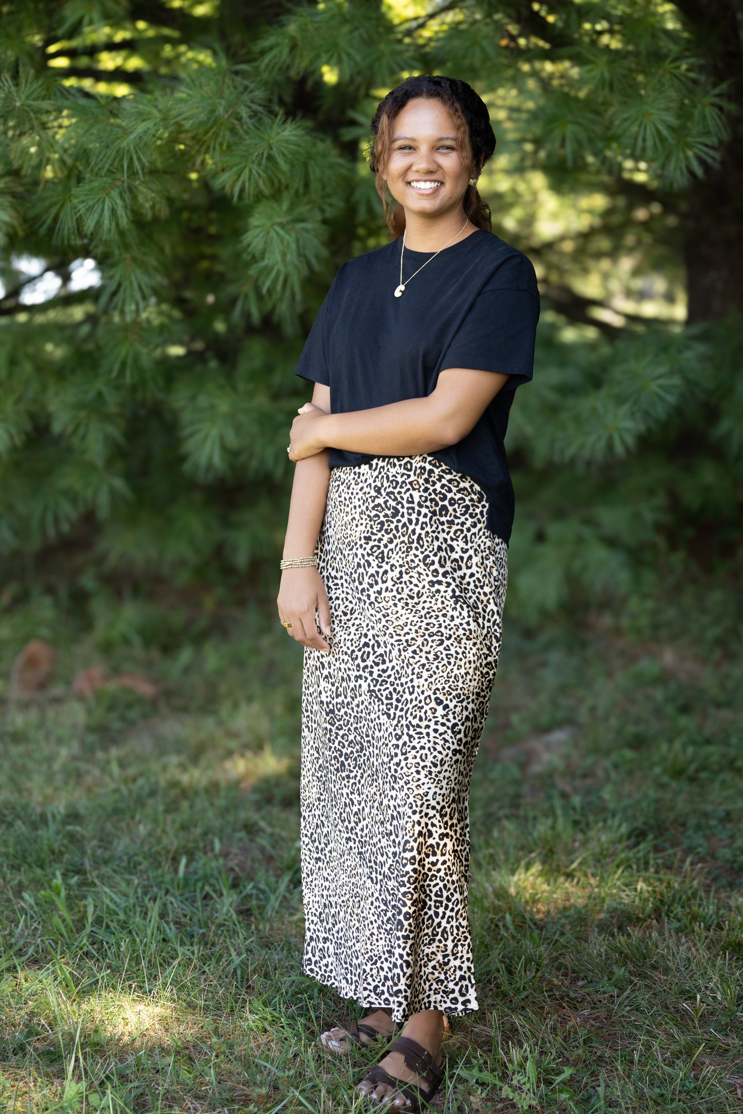 TCEC Animal Print Waistband full length Skirt