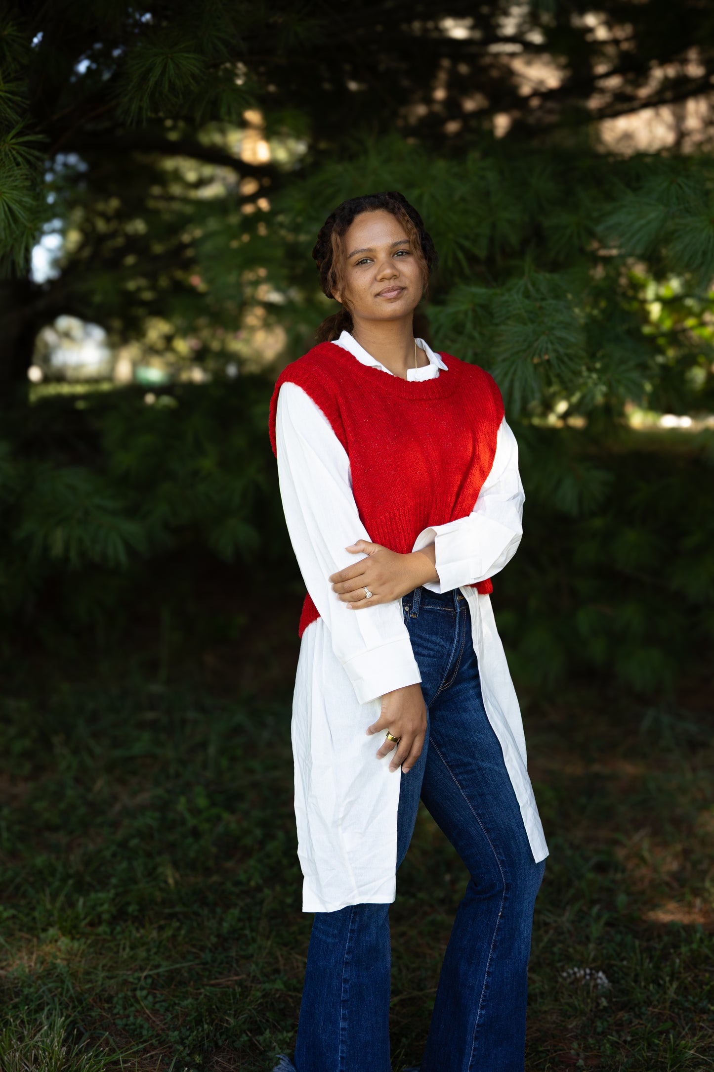 Knit Sweater Scoop Neck Vest Top