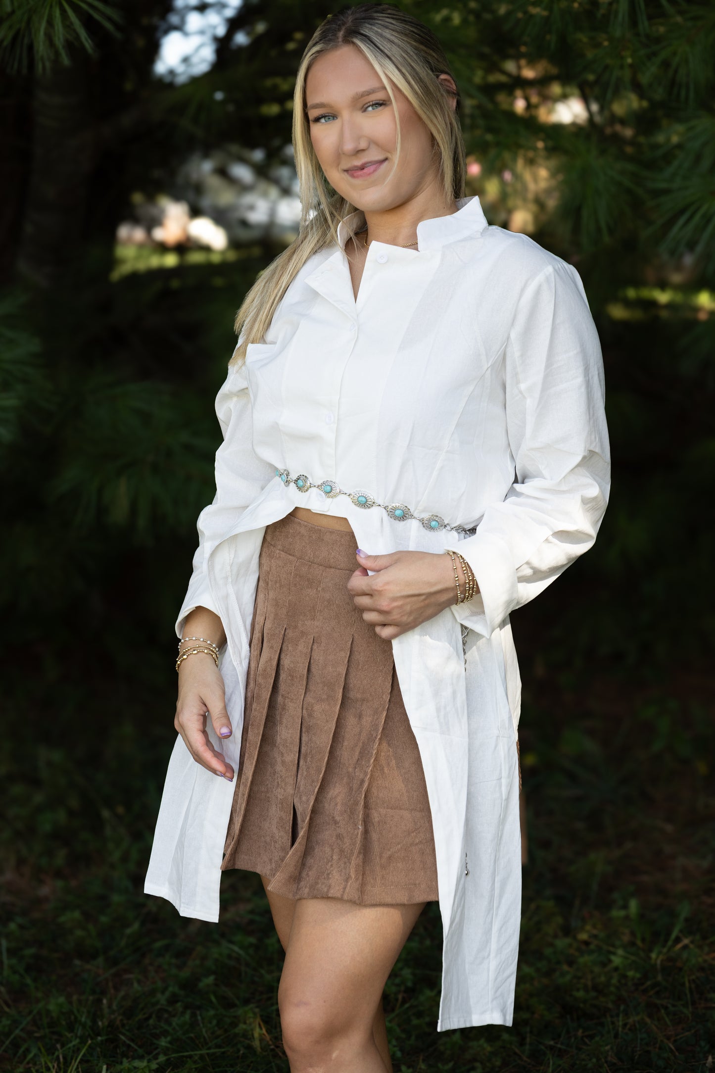 Casual Split-Front Solid Notched Collar Long Sleeve Blouse