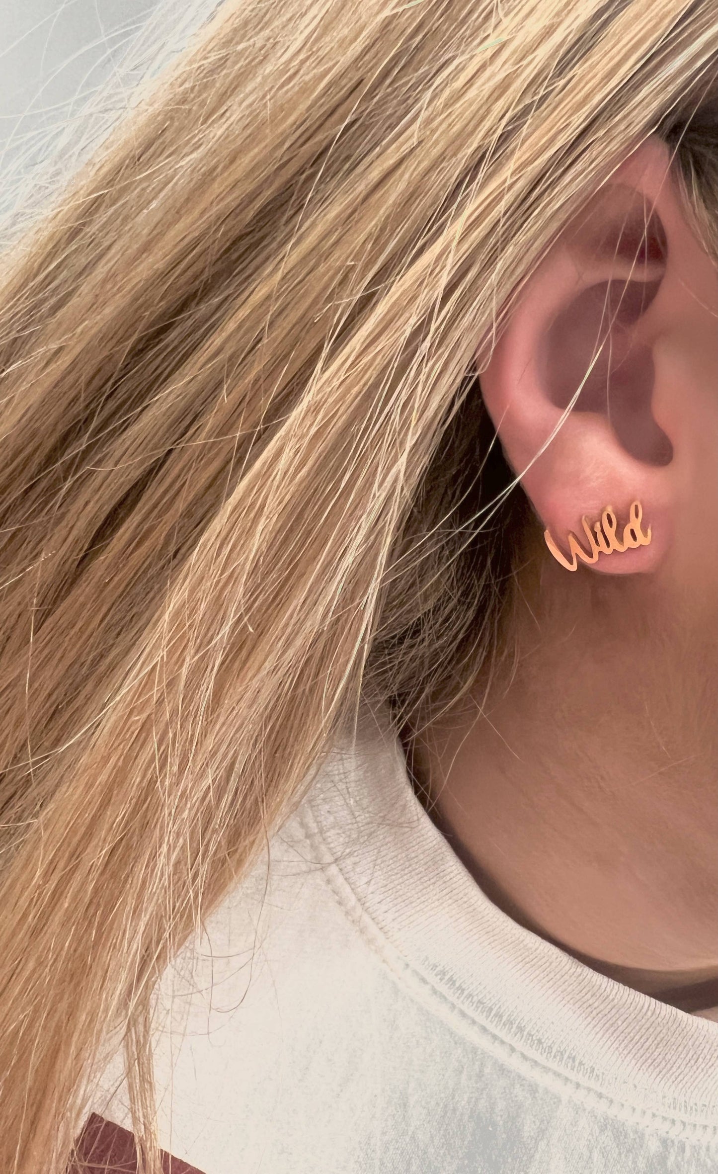 Cute Wild Cat Name Earrings, Gift for Wildcat Fan, Go Cats!