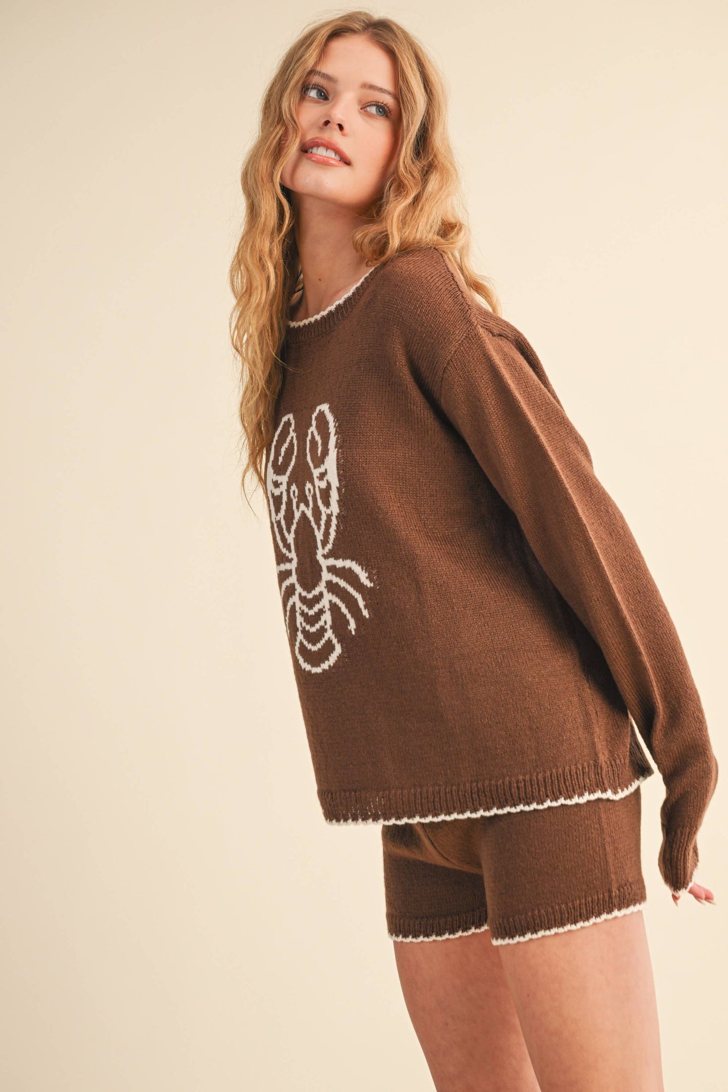 Klesis - LOBSTER PRINTED KNIT TOP AND SHORTS SET