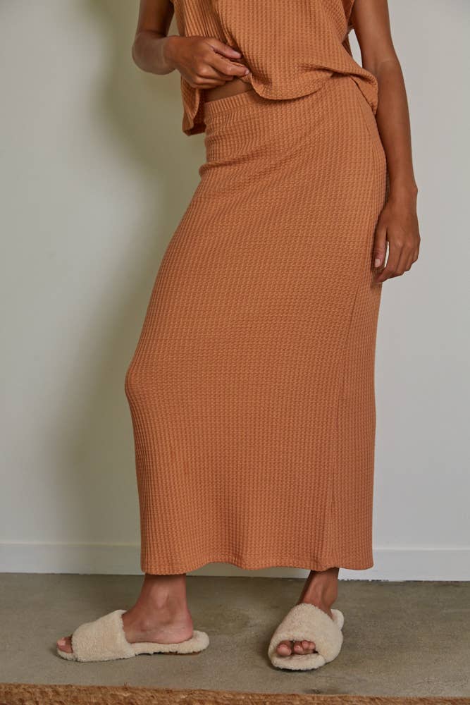 By Together -  Knit Cotton Polyester Thermal Midi Pencil Skirt
