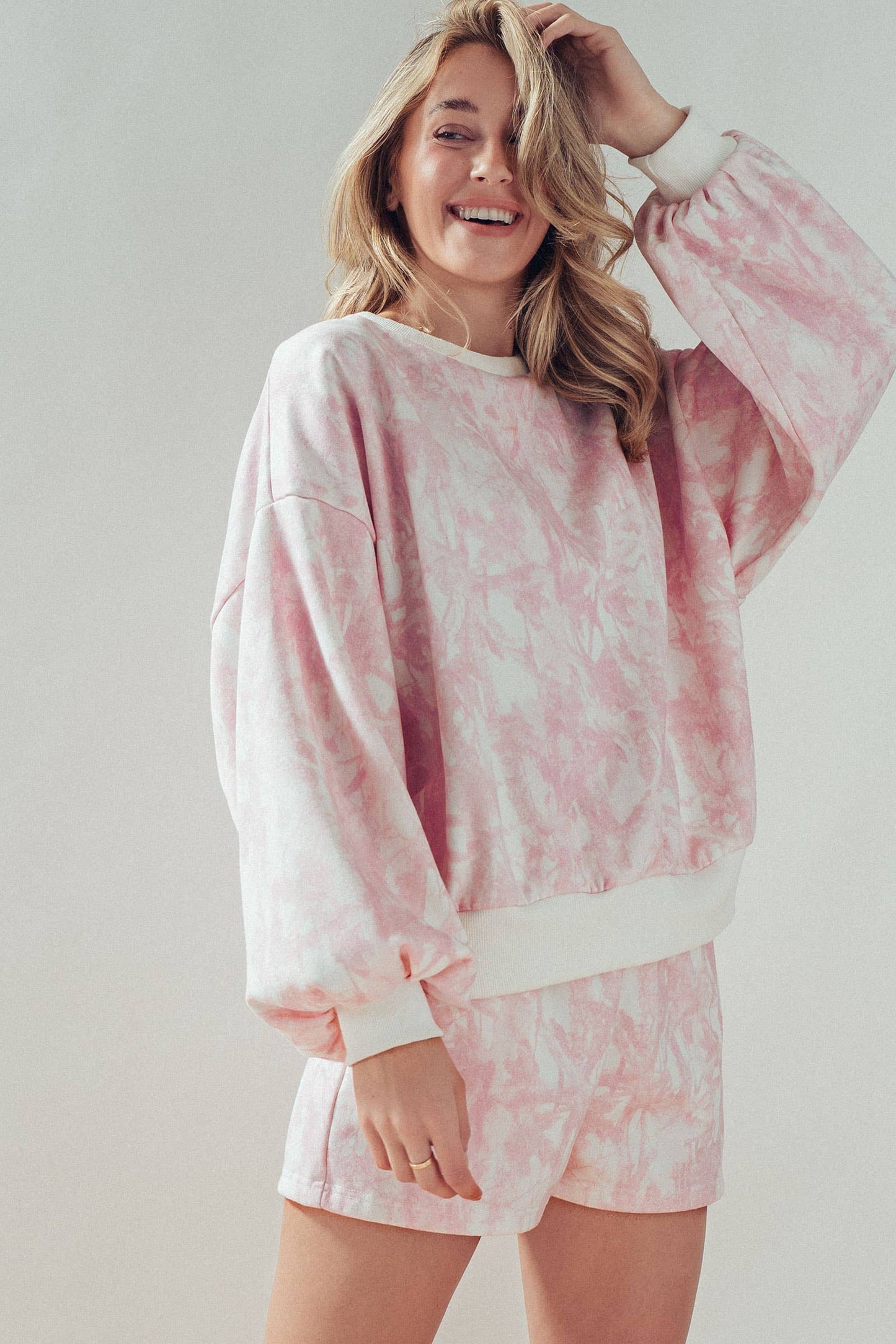 Urban Daizy - Relaxed Leaf Print Lounge Sweatshirt Set