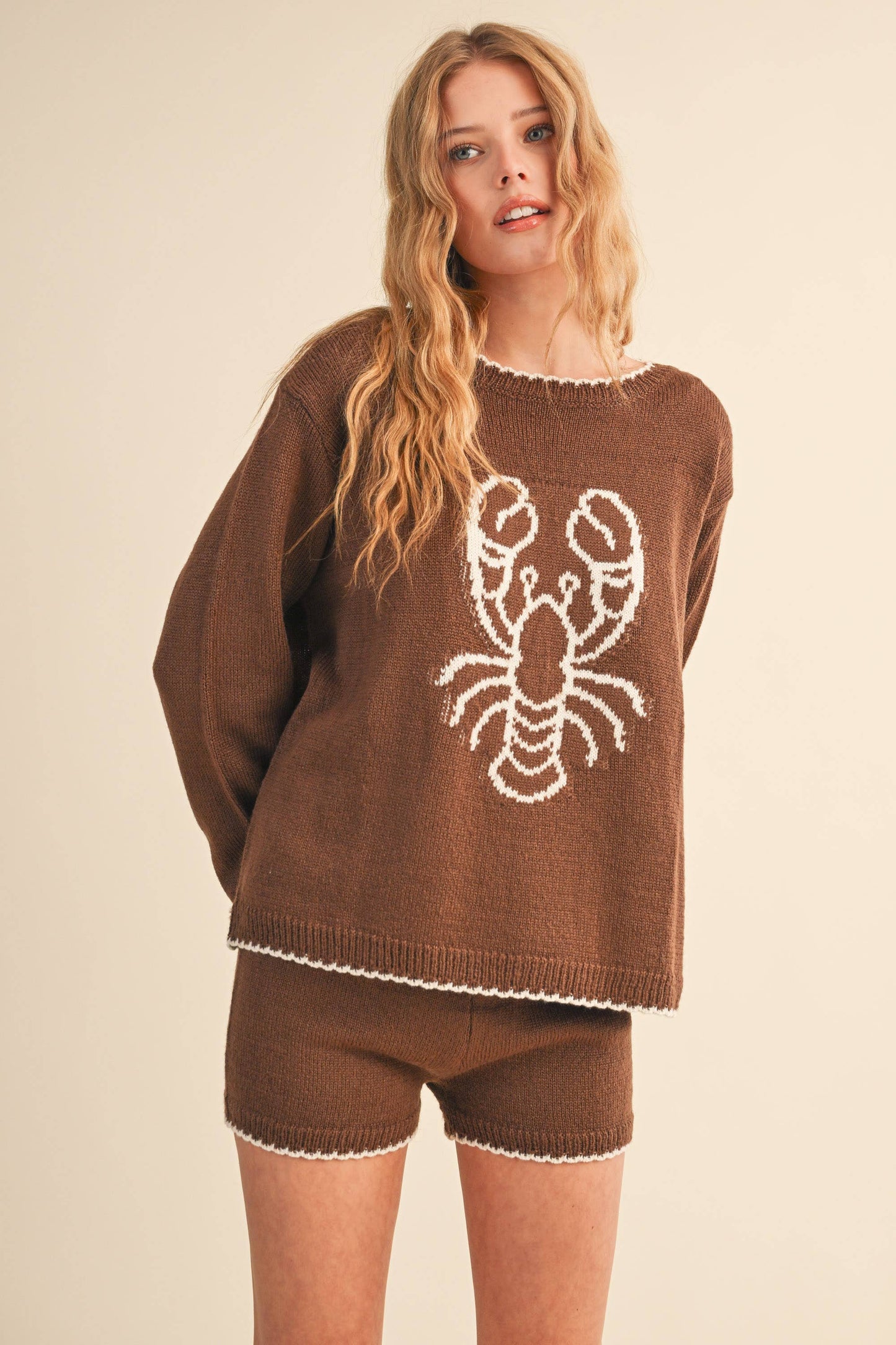 Klesis - LOBSTER PRINTED KNIT TOP AND SHORTS SET