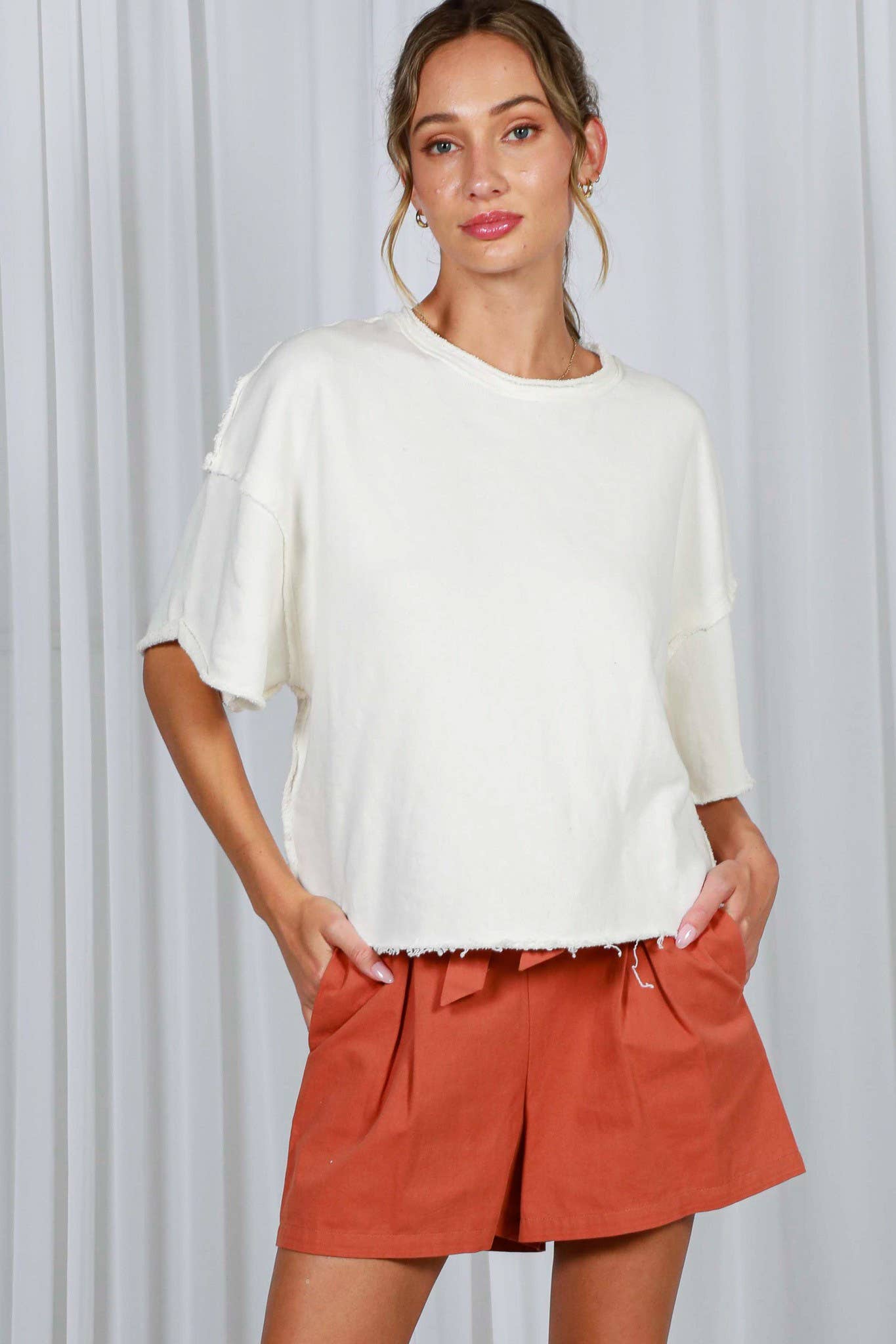 Vine & Love - Vintage-Inspired Cut Edge Oversized Tee