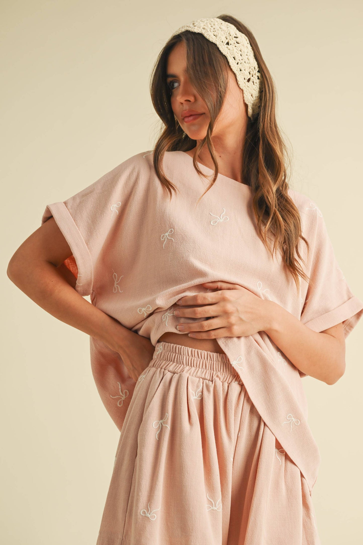 Klesis -OVERSIZED SHORT SLEEVE TOP WITH BELTED SHORTS SET