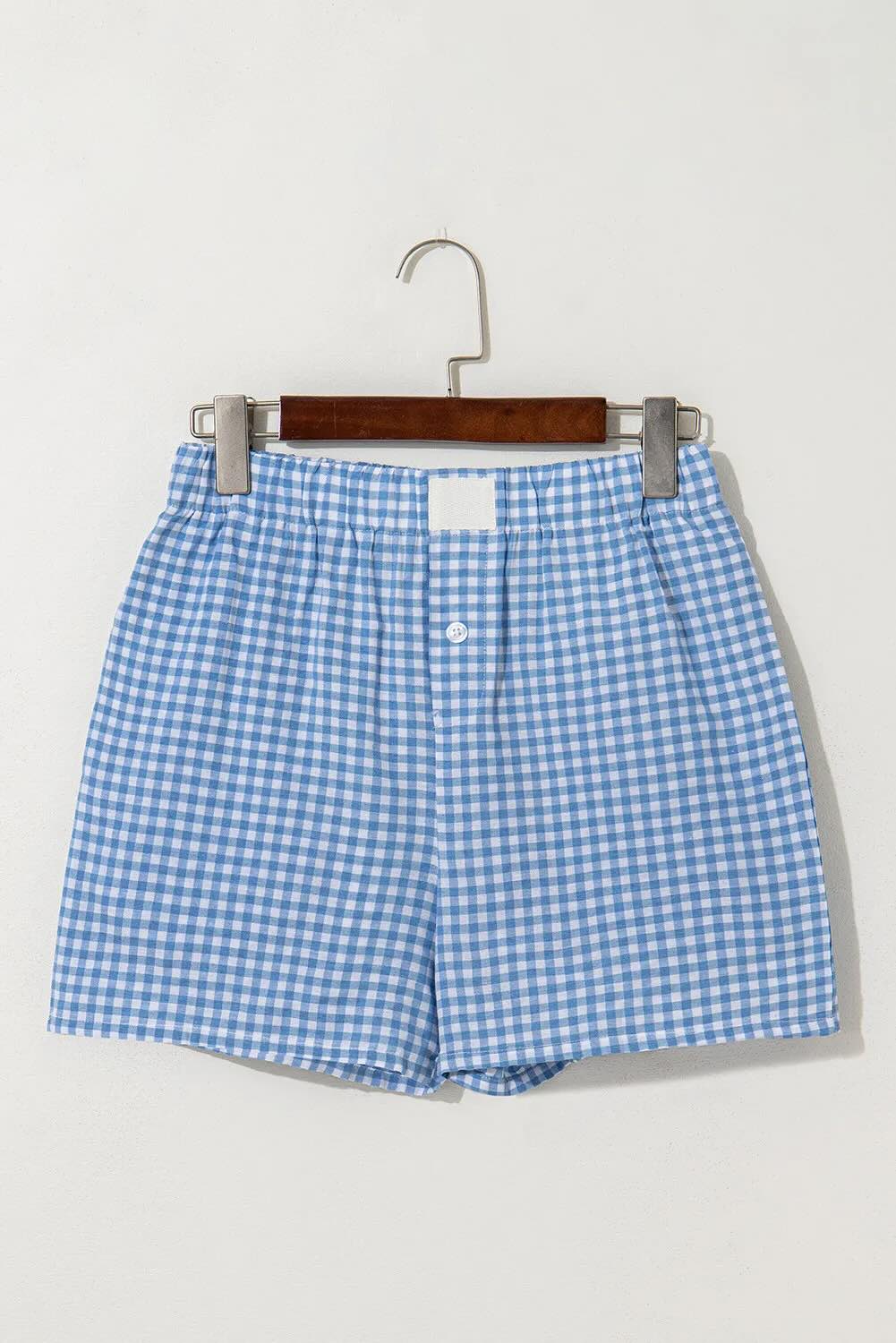 Blue and White Gingham shorts with pockets!