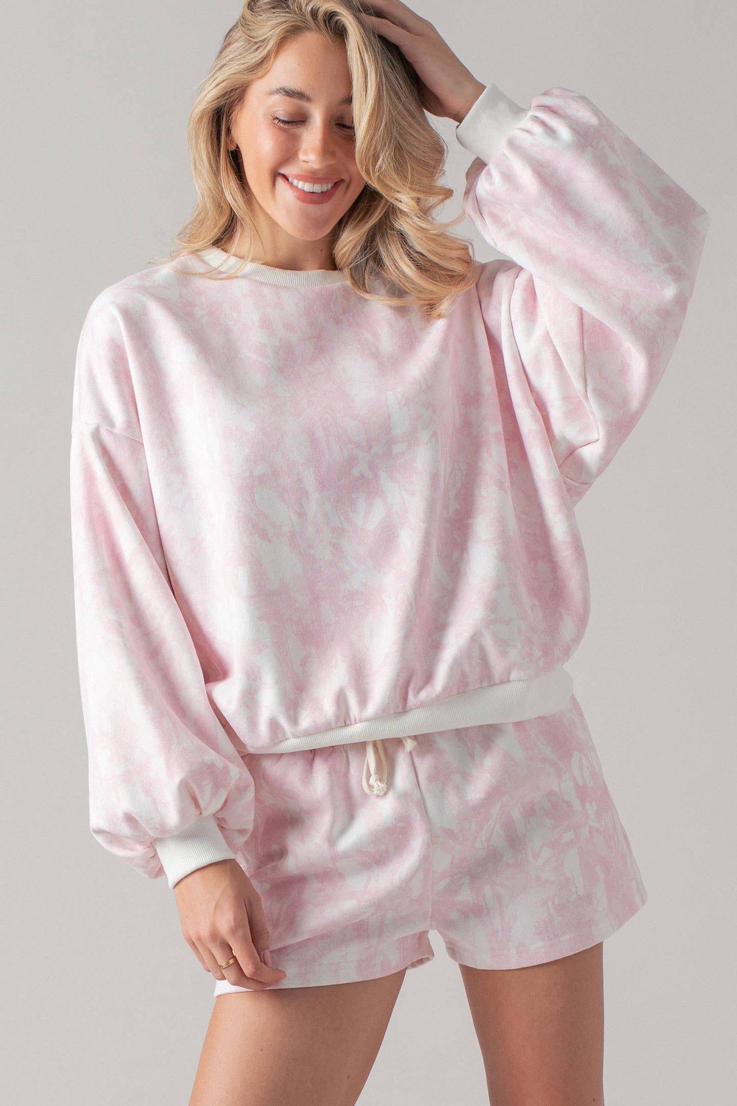Urban Daizy - Relaxed Leaf Print Lounge Sweatshirt Set