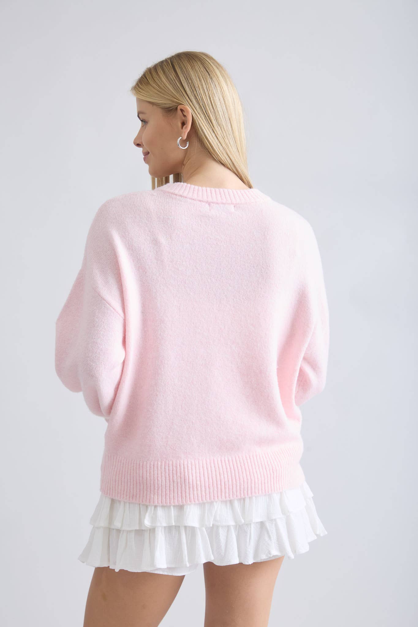 The Workshop Studio - SWAN BOW MOTIF KNIT PULLOVER SWEATER