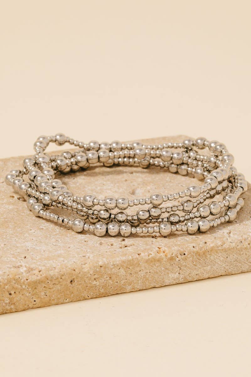 Gold Dipped Mixed Beaded Bracelet Set