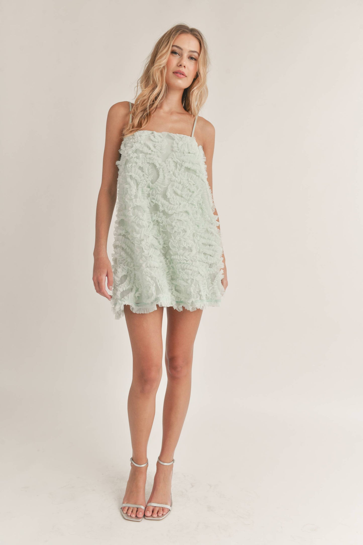 Klesis - TEXTURED TULLE MESH MINI DRESS