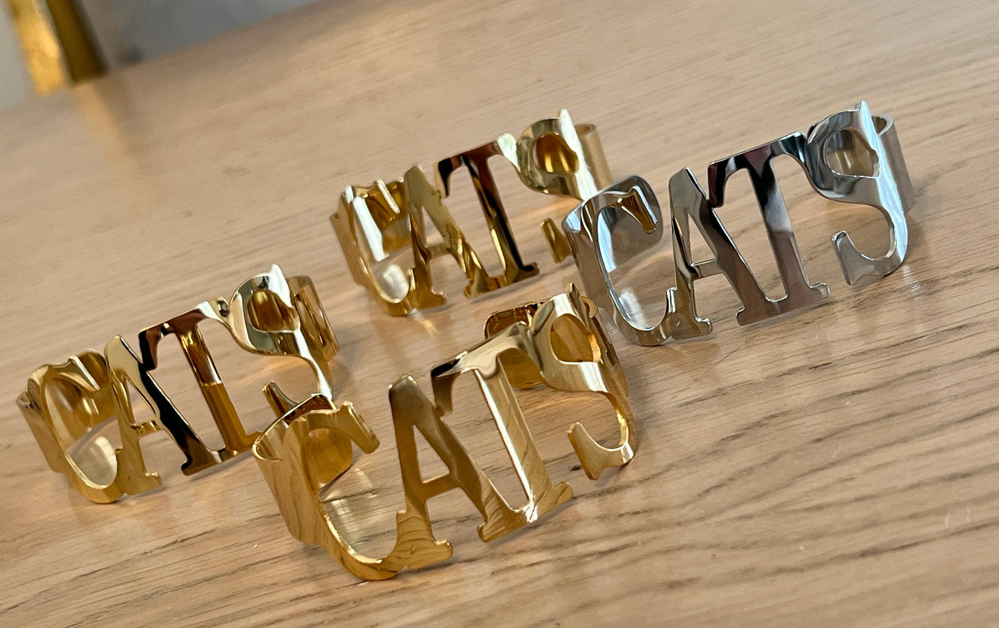 CATS Bangle Bracelets Tarnish Resistant All Caps -Go CATS