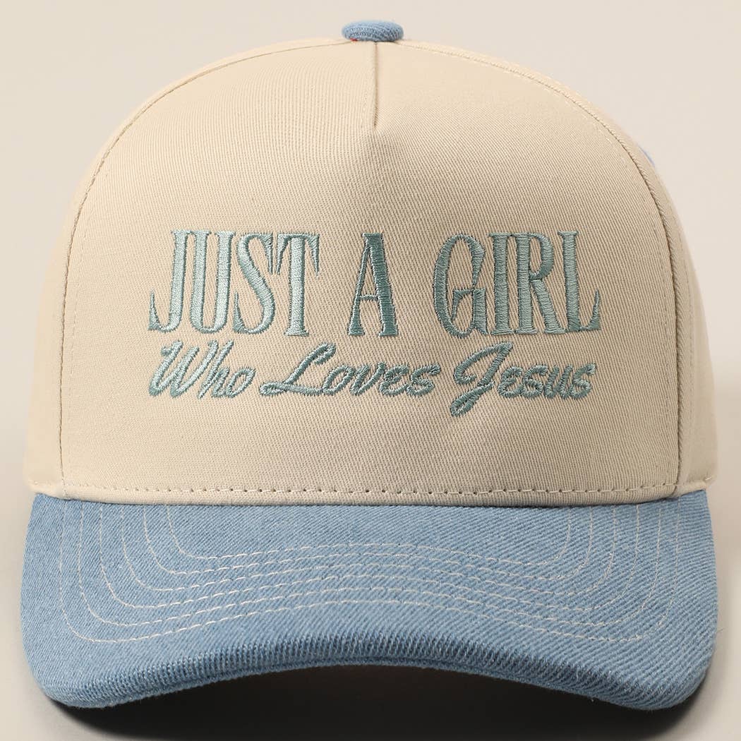 Fashion City - Just A Girl Who Loves Jesus Embroidery Trucker Hat